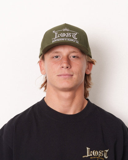 Crown Logo Snapback Dark Olive