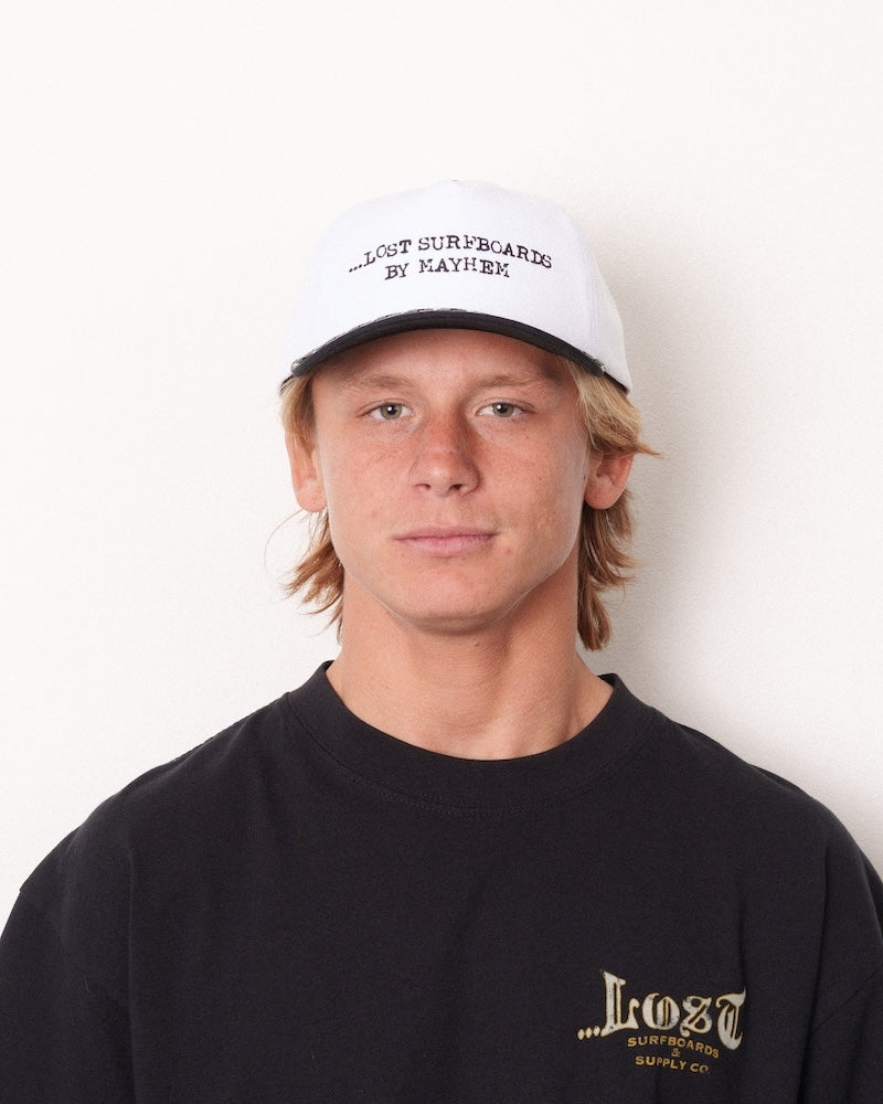 Lost Mayhem Text Snapback White