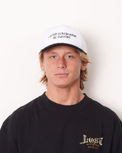 Lost Mayhem Text Snapback White