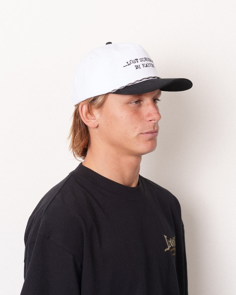 Lost Mayhem Text Snapback White